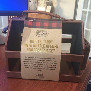 Bottle Caddy w/Opener & Coasters Set- NWT